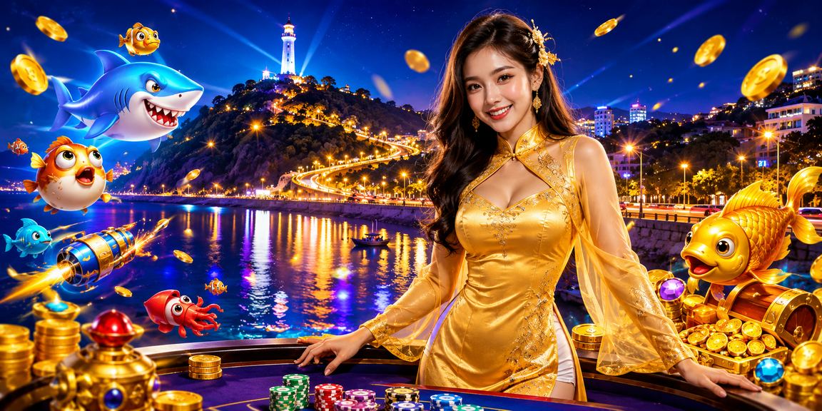 Trò chơi Bắn Cá truyền thống tại Vũng Tàu với cô gái mặc áo dài